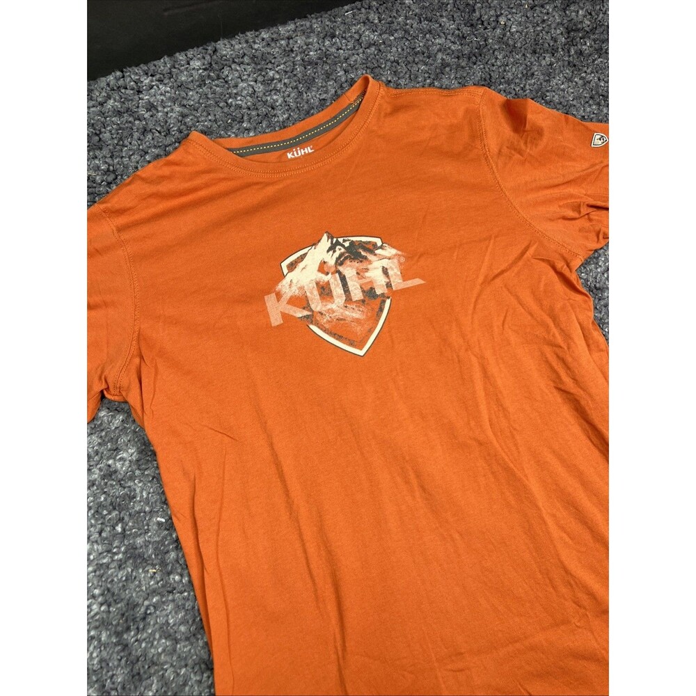 Kuhl Wildfibre T Shirt M Orange Organic Cotton Logo Mountain Outdoor Hiking GUC